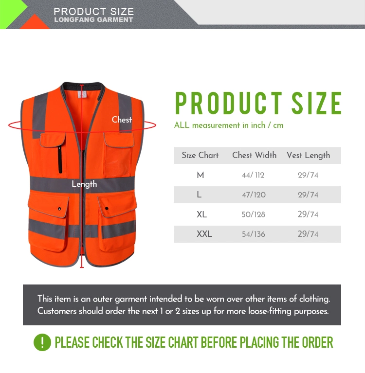 Muli-Fuctional High Visibility Reflective Safety Vest